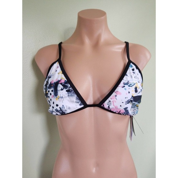 Volcom Collage Dropout fixed triangle bikini top size L juniors - Picture 1 of 3